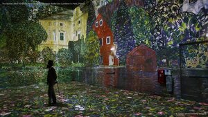 The Gustav Klimt exhibit at the new digital art center Atelier des Lumières in Paris, France