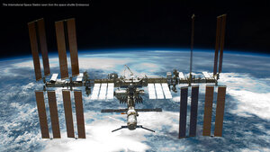 The International Space Station seen from the space shuttle Endeavour
