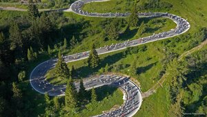 The Maratona dles Dolomites bicycle race in Italy