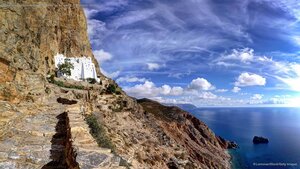 The Panagia Hozoviotissa Monastery on the island of Amorgos, Greece