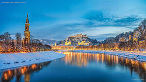 The Salzach River in Salzburg, Austria