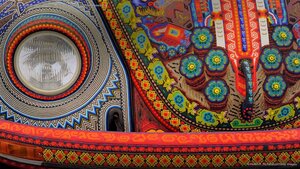 The Vochol, a Volkswagen Beetle decorated with traditional Huichol beadwork