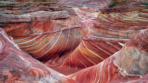The Wave sandstone formation in Coyote Buttes North, Paria Canyon-Vermilion Cliffs National Monument, Arizona