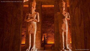 The interior of the Great Temple at Abu Simbel, Egypt