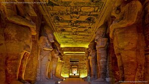 The interior of the Great Temple of Ramesses II, Abu Simbel, Egypt