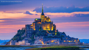 The island of Mont-Saint-Michel in Normandy, France