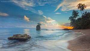 The shoreline of Cahuita National Park in Costa Rica