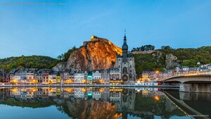 The town of Dinant and the River Meuse in Namur province, Belgium