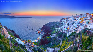 The village of Oia on the island of Santorini, Greece