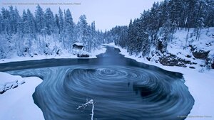 The whirlpool in Myllykoski scenic area, Oulanka National Park, Kuusamo, Finland