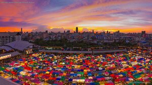 Train Night Market in Ratchada, Bangkok, Thailand