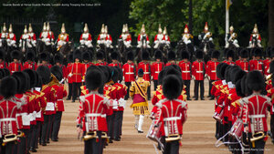 Guards Bands at Horse Guards Parade, London during Trooping the Colour 2014