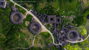 Fujian Tulou complex of historical and cultural heritage buildings in Fujian province, China