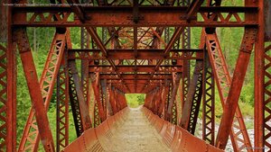 Tumwater Canyon Pipeline Trail over the Wenatchee River in Washington State
