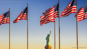 US Flag Plaza at Liberty State Park in Jersey City, New Jersey