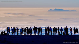 Visitors at the summit of Haleakalā at Haleakalā National Park, Hawaii
