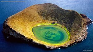 Volcanic crater off Santiago Island, Galápagos Islands, Ecuador