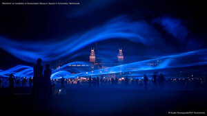 'Waterlicht' art installation at Museumplein (Museum Square) in Amsterdam, Netherlands
