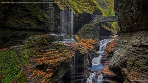 Watkins Glen State Park's Rainbow Falls in the Finger Lakes region of upstate New York