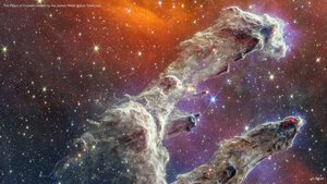 The Pillars of Creation viewed by the James Webb Space Telescope