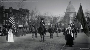 Women suffragists marching down Pennsylvania Avenue on March 3, 1913, Washington, DC