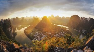 Xingping on the Li River in Guangxi, China