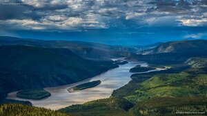 Yukon River viewed from the Midnight Dome, Dawson City, Yukon, Canada